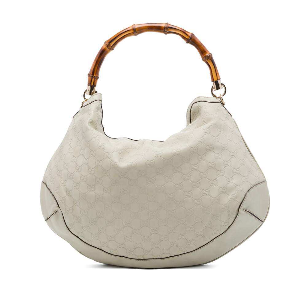 Pre-Loved Gucci Guccissima Bamboo Peggy Satchel